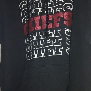 Chiefs Nfl Black and Red Graphic Hoodie
